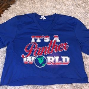 cropped blue panthers shirt